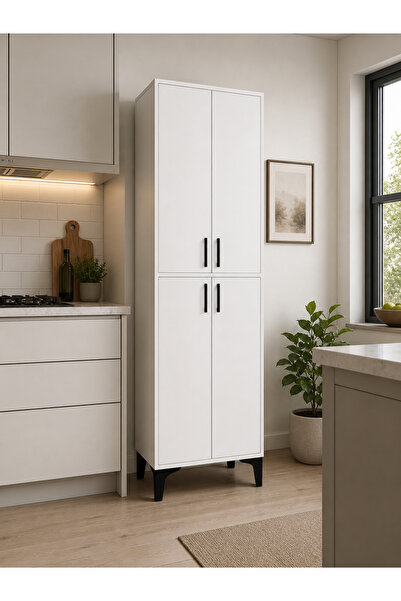 eos mobilya EOS Çok Amaçlı Dolap 4 Kapaklı 195x59x36 cm Mutfak Banyo Balkon K...
