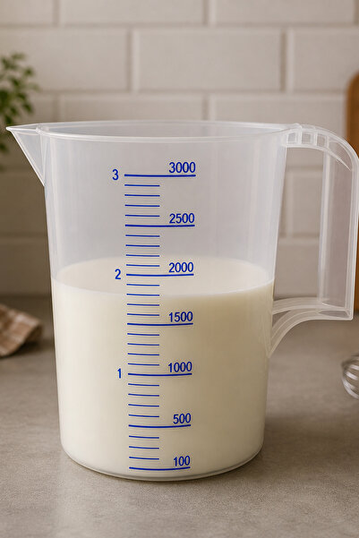 ThenTech Profesyonel 3 Litre Dereceli Ölçü Kabı 3000 ml Şeffaf Mutfak Maşrapa...