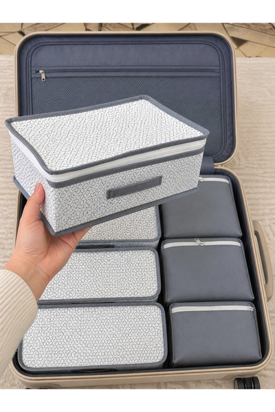 Çınar Ev Tekstil 6-Piece Suitcase Organizer Set – Suitcase Organizer Set, Travel Bag Organizer (Premium Fabric)