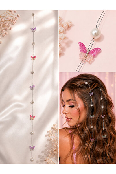 NEHİRDEN Snap Hair Chain Pearl Hair Chain Hair Chain Snap Hair Chain Accessory