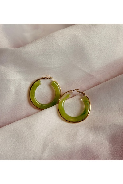 Melanj Craft Lime Glow Hoop Earring