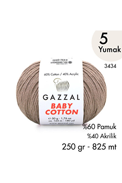 Gazzal Baby Cotton 3434-Yazlık Projeler İçin Hafif ve Konforlu Pamuk İplik - ...