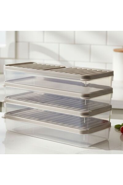 STATİKA HOME 4'lü Uzun Buzdolabı Organizeri-Buzdolabı Saklama Kabı