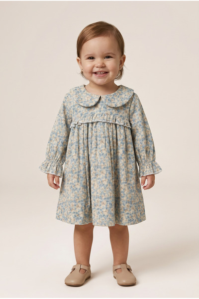 Cortigiani Girls Dress L/S, 24M