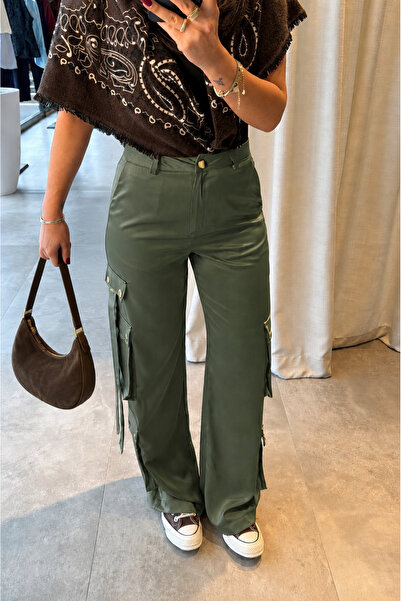 Kedi Fashion Tasarım model saten kargo pantolon