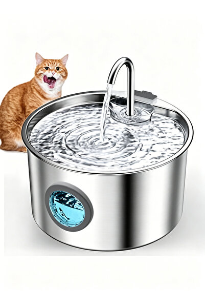 Yoawllty Cat Water Fountain, Stainless Steel Pet Fountain with Water Filter, ...