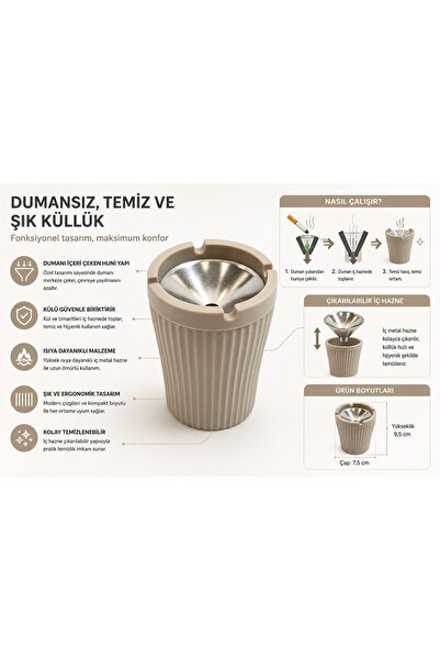AVCILAR PLASTİK Metal Kapaklı Oto Yuvarlak Kokusuz Küllük Renkli