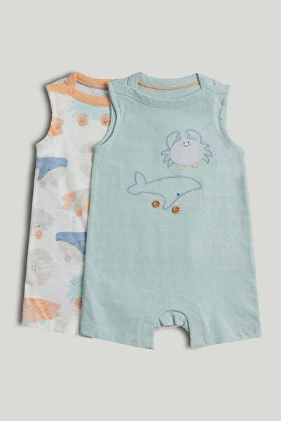 MOTHERCARE 2 Pack Animal Rompers