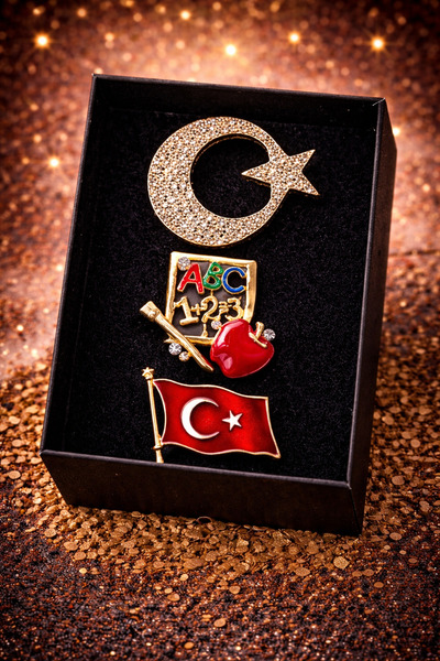 PULİNİN DÜKKANI 🍎✨ Öğretmenlere Özel Anlamlı Broş Seti
