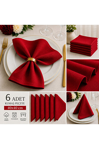Sister Home Design 6’lı Kumaş Peçete Seti 40x40 cm – Leke Tutmaz - Lüks Sofra...