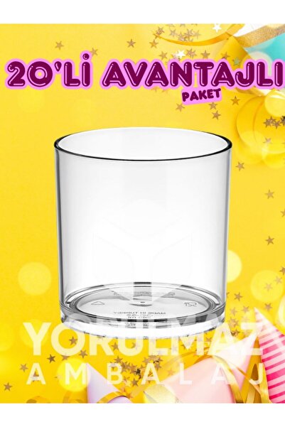 yorulmaz ambalaj 🥤 20’li 220 cc Plastik Bardak – Viski & Meşrubat İçin Ekono...