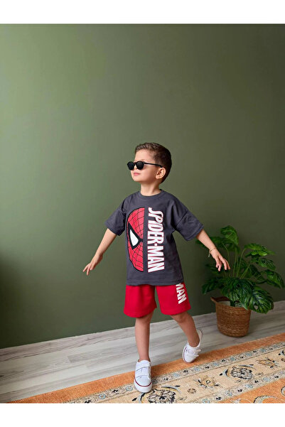 kidstalya Character Printed Boys' Shorts Set - Spider-Man