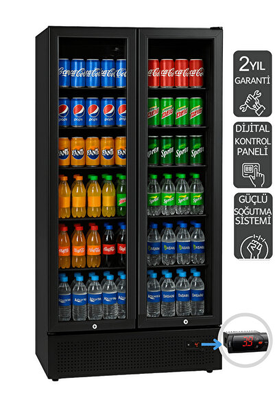 DuyguCool DT-900 Black Serisi Çift Kapılı Şişe Soğutucu