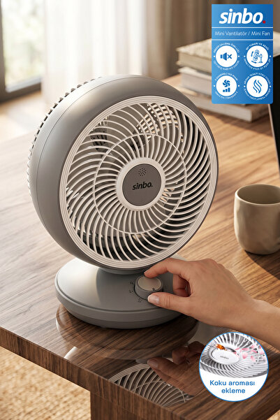 Sinbo SF-7701 Sessiz Mini Vantilatör Aroma Terapi Koku Yuvalı Otomatik Salını...