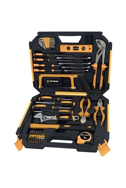 Fieldmann Set scule, 66 piese, Galben/Negru