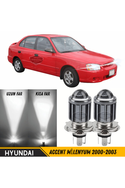 ŞüsCarOto Aksesuar Hyundai Accent Milenyum 2000-2003 Mercekli Far Ampulü Led ...