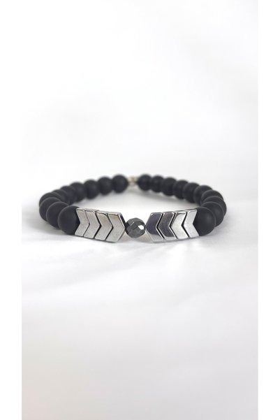 kuartz Hematite Men's Bracelet. Original Natural Stone