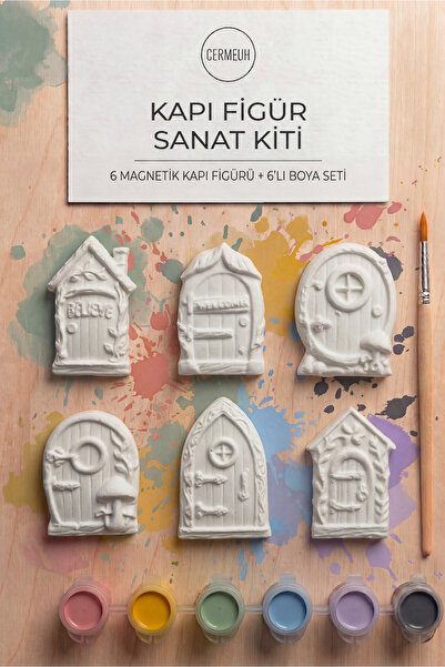 cermeuh Mini Sanat Kiti 7 – Magnetli Kapı Figürleri (6’lı Boyama Seti) - Deko...