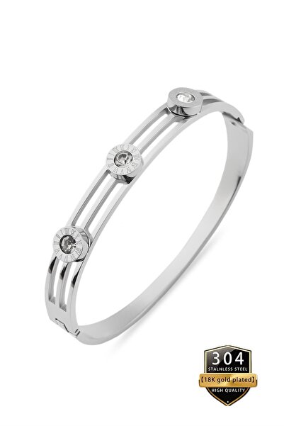 takantakana Vip, Non-Tarnishing, Stone-Encrusted Handcuff Bracelet, Stone-Enc...
