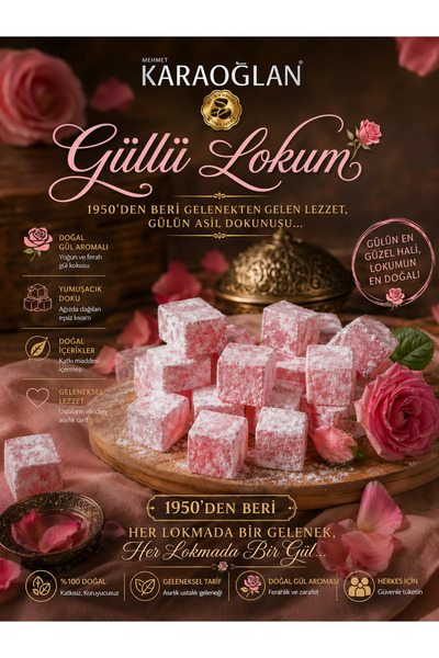 Güllü Lokum 1000 gr X 1 adet