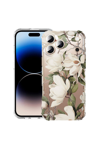 bestcase Husă Antișoc pentru Apple iPhone 17 Pro Max, Design floral cu magnol...