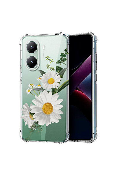 bestcase Противоударен калъф за Poco X7 Pro 5G, Флорален - Минималистична мар...
