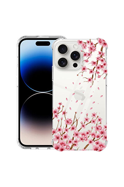 bestcase Husă Antișoc pentru Apple iPhone 15 Pro, Florală - Floare de cireș r...
