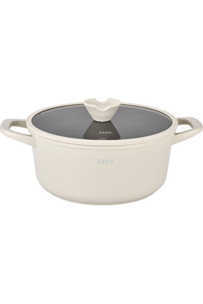 Other DIE-CAST ALUMINUM POT WITH CERAMIC COATING AND GLASS LID – 28 CM – ZG-ACS