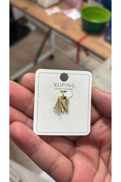 XUPING JEWELRY N Harf Çelik Kolye Ucu Gold Renk