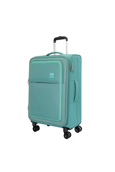 American Tourister Seville 4 Wheel Polyester Soft Trolley, 81 cm, Green