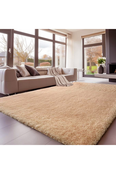 Loseppa Home Bej Peluş Leke Tutmaz Yumuşak Modern Çocuk Odası Oturma Odası Sa...