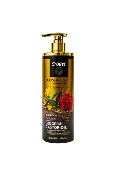 Sroget Balsam Ginger & Castor Oil cu Colagen 900 ml – reparare, hidratare int...