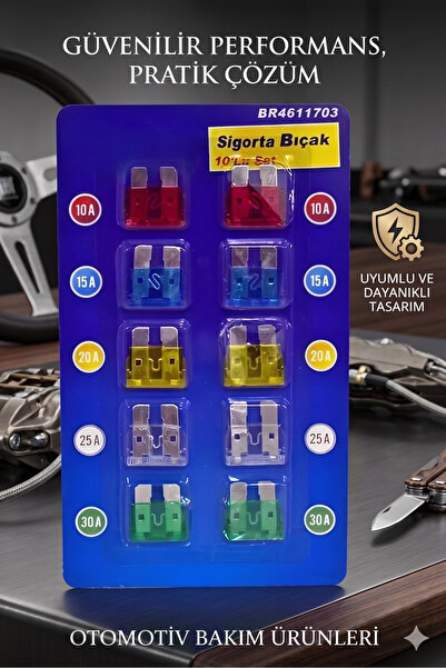 Autobase Oto Araba Standart Bıçak Sigorta Seti 10'lu Paket
