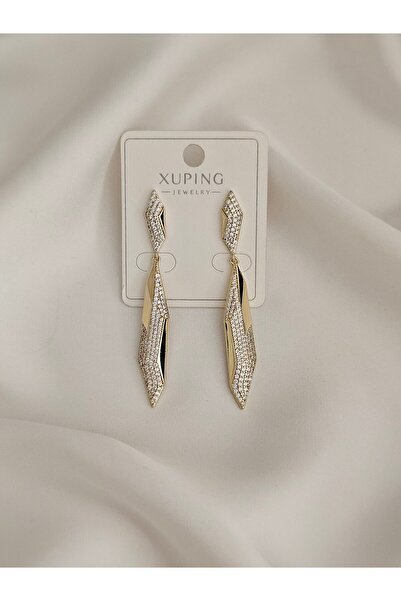 Zivazer Store kadın kararmaz xuping 14k gold renginde abiye küpe