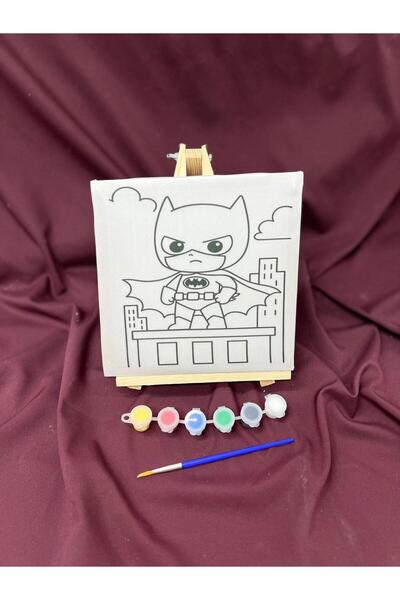 obelleatelier batman Tuval Boyama Seti 20x20 cm | 6 Renk Boya ve Fırça Dahil ...