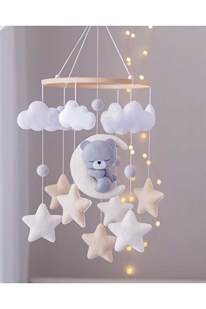 TREND METFİQ DECORATİON MÜZİKSİZ Premium El Yapımı Ayıcık Bebek Dönencesi - K...