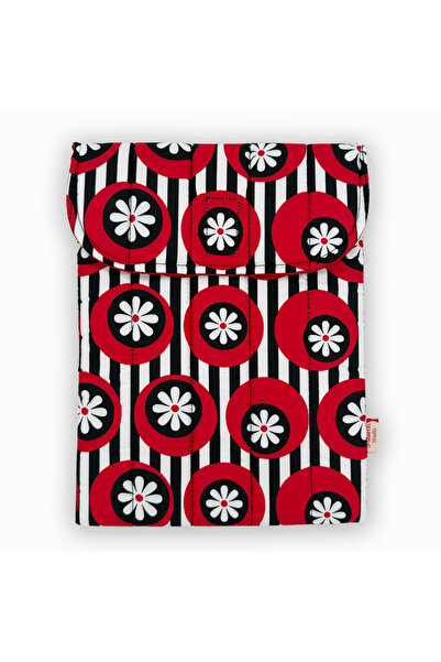 3rd March Studio Retro Papatya Desenli Tablet / 13" Laptop Kılıfı – Kapitone,...