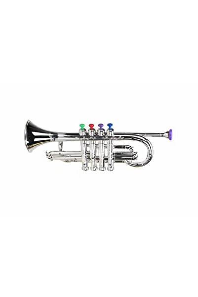 OEM Toy trumpet for children 2+ years, with 4 keys, ABS, 37x8.5x3 cm, Silver