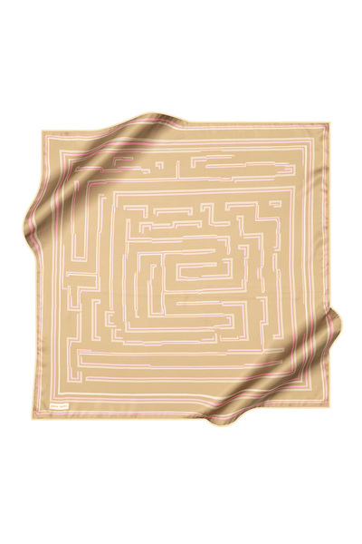 Pierre Cardin Green 90X90 Silk Crepe Satin Scarf