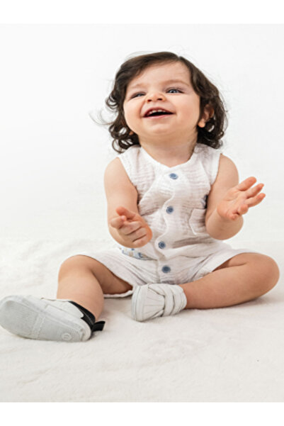 ciccimbaby 3-6/6-9/9-12- بذلة قصيرة للأطفال من الموسلين