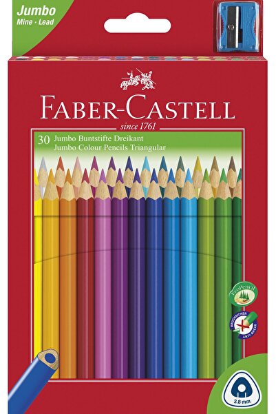Faber Castell Creioane colorate Jumbo în cutie de carton Faber-Castell + ascu...