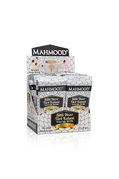 Mahmood Coffee Cafea turcească instant cu lapte, fără zahăr, 12 plicuri x 19 g