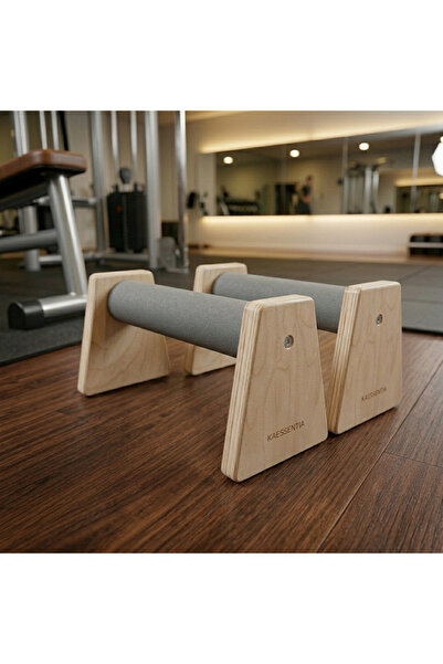 ka tasarım Ka Essentia Ahşap Push Up Bar Şınav Barı, Fitness Ürünü Kauçuk Kap...