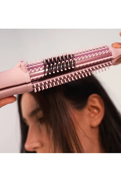 Clara Dual Slim Hair Straightener Brush 2-in-1 Candy Pink | Electric Straightening Brush & Slim Styling Tool