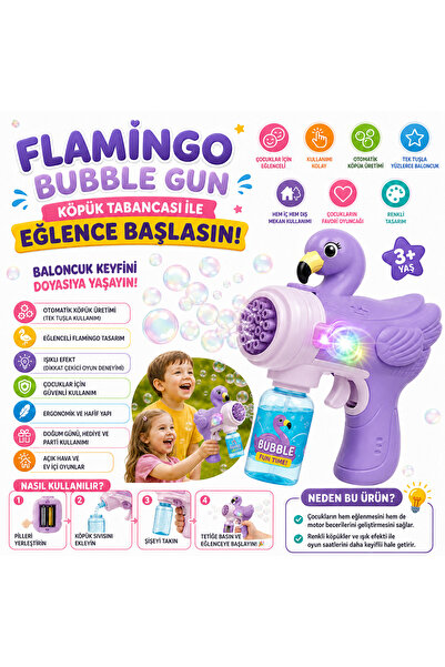 Shoplandu Çocuklar için Pilli Kaliteli Sevimli Baloncuk Tabancası + Likit - K...