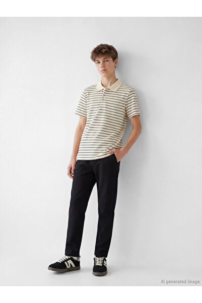 LC Waikiki Polo Collar Striped Boys' T-Shirt and Pants