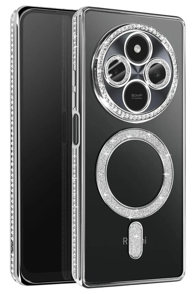 New Face Ilkeshop New Redmi 14C Joke Simli Magneticsafe Case (171322) - Silver
