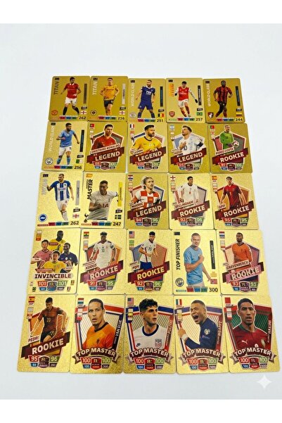 CANTEX TECH Futbolcu Oyun Karti 25 Adet GOLD Series Pocket Esnek Kırılmaz Par...