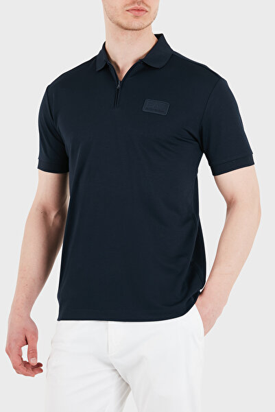 EA7 Logolu Modal Karışımlı Regular Fit Fermuarlı Polo Erkek POLO 7M001361 AF1...