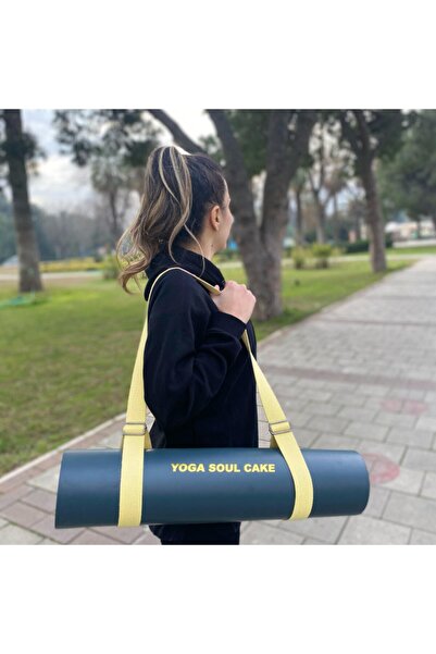 Generic Brand حزام يوجا من القطن العضوي وحزام حمل قابل للتعديل باللون الأصفر